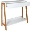 Image de The Home Deco Factory - Console 1 Tiroir Blanc Avec Tablette - Casâme - Blanc