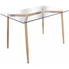 Image de The Home Deco Factory - Table À Manger 115x75x75 Cm En Verre Et Métal Naturel - Masita