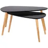 Image de Table D'Appoint - Home Deco Factory - Bois - Galet - Noir