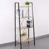 Image de The Home Deco Factory - Etagère 4 Niveaux 60x32,5x148 Cm Naturel Et Noir