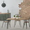 Image de Table de Repas - HOME DECO FACTORY - Imitation Bois - Marron et Noir