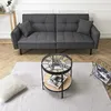 Image de The Home Deco Factory - Table Basse Avec Horloge 50,5x51 Cm Noir Et Naturel