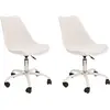 Image de Lot de 2 Chaises - HOME DECO FACTORY - KIRUNA - Roulettes - Confortables - Multicolore