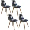 Image de Chaise Patchwork Bleu Gris - Lot De 4