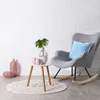 Image de The Home Deco Factory - Fauteuil À Bascule En Tissu Et Métal Helsinki