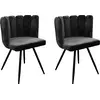 Image de Chaise Ariel revêtement en velours - L 52,5 x l 50,5 x H 79,7 cm - Noir