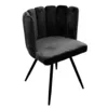 Image de The Home Deco Factory - Chaise Ariel Velours Noir Home Deco Factory