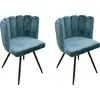 Image de Chaise Ariel revêtement en velours - Bleu