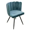 Image de The Home Deco Factory - Chaise Ariel Velours Bleu Canard Home Deco Factory