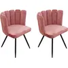 Image de Chaise Ariel revêtement en velours - Rose