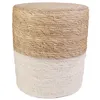 Image de The Home Deco Factory - Pouf En Jute Beige Et Naturel Pieds Bois