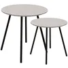 Image de Lot De 2 Tables Gigognes - Home Deco Factory - Pluton - Effet Granit - Gris
