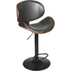 Image de Chaise de Bar - HOME DECO FACTORY - Reno - Cuir - Noir