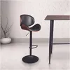 Image de The Home Deco Factory - Chaise De Bar 52,5x51x97 Cm En Pu Noir Et Bois Marron
