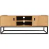 Image de Meuble TV - HOME DECO FACTORY - Abbott - Bois et Métal - Marron et Noir