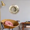 Image de The Home Deco Factory - Miroir Plumes En Métal Doré 53 Cm