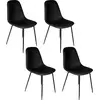 Image de Lot de 4 Chaises - HOME DECO FACTORY - Amber -Polyuréthane- Confortables - Noires