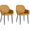 Image de Fauteuil Giulia Jaune Moutarde Velours Cotele - Lot De 2