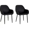 Image de Fauteuil Giulia Noir Velours Cotele - Lot De 2