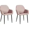 Image de Fauteuil Giulia Rose Velours Cotele - Lot De 2