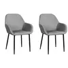 Image de Fauteuil Giulia Gris Fonce Velours Cotele - Lot De 2