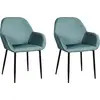Image de Fauteuil Giulia Bleu Canard Velours Cotele - Lot De 2