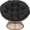 Image de Fauteuil - HOME DECO FACTORY - Cancun - Tressé - Noir et marron