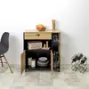 Image de Desserte - HOME DECO FACTORY - Chef - Rangement - Déplaçable - Marron et Noir