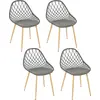 Image de Lot de 4 Chaises - HOME DECO FACTORY - Malaga - Modernes - Grises