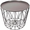 Image de Table coffre filaire ronde en métal - Taupe - H 40 x D 52,5 cm
