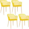 Image de Lot de 4 Fauteuils - HOME DECO FACTORY - Malaga - Moderne - Jaune