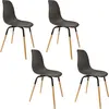 Image de Lot de 4 Chaises - HOME DECO FACTORY - Phenix - Scandinaves - Marron et Noir