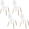 Image de Lot de 4 Chaises - HOME DECO FACTORY - Phenix - Design Scandinave - Blanches