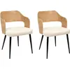 Image de Lot de 2 Fauteuils - HOME DECO FACTORY - Loki - Bouclette - Marron et Blanc
