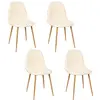 Image de Chaise Faro Pieds Metal Imitation Bois - Lot De 4