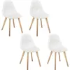 Image de Chaise Scandinave Patchwork Blanc - Lot De 4