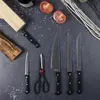 Image de Bloc de 1 Couteau - COOK CONCEPT - Bloc 5 Couteaux et Ciseaux de Cuisine - Tranchant - Gris et Noir