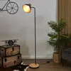 Image de Lampadaire Metal Noire Bois