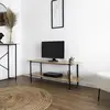 Image de Banc TV - HOME DECO FACTORY - LOKA - Pratique - Élégant - Marron et Noir