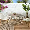 Image de Table Metal Blanc Effet Bois Barcelone 110x70