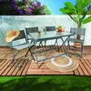 Image de Table - HOME DECO FACTORY - Formentera - Verre Trempé - Pliable - Gris