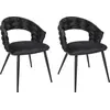 Image de Lot de 2 Chaises Fauteuils de Table - HOME DECO FACTORY - Chic - Noir