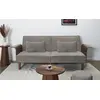 Image de Canapé - HOME DECO FACTORY - Scott - Convertible - Côtelé - Gris et Marron