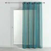 Image de Voilage - Effet Lin Fluide Bleu Paon 140x240 Cm