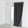 Image de Homemaison - Rideau Isolant Et Occultant En Velours Doublé Polaire Gris Anthracite 135x280 Cm
