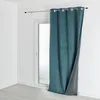 Image de Homemaison - Rideau Isolant Et Occultant En Velours Doublé Polaire Bleu Paon 135x280 Cm