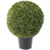Image de Pegane - Plante Artificielle Haute Gamme Spécial Extérieur / Buis Boule Artificiel - Dim : H.67 X D.50 Cm
