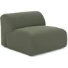 Image de Fauteuil Sans Accoudoirs En Tissu Tramé Vert Olive Myra