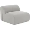 Image de Fauteuil Sans Accoudoirs En Tissu Tramé Gris Clair Myra