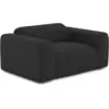 Image de Fauteuil En Tissu Bouclette Anthracite Foncé Myra